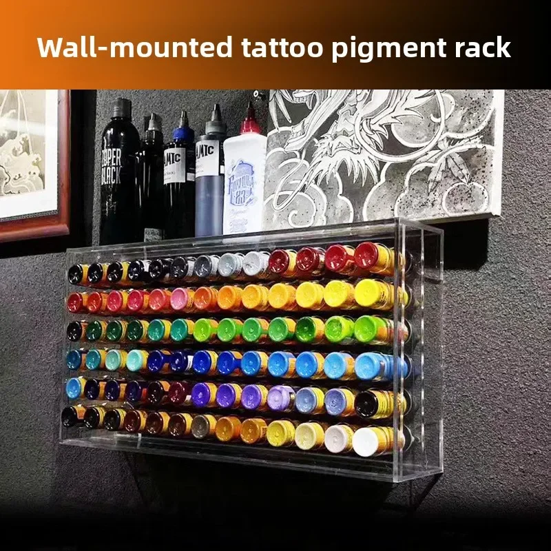 Practical Classic Practical Classic  Acrylic Wall-mounted Tattoo Pigment Display Stand Tattoo Pigment Display Stand Transparent