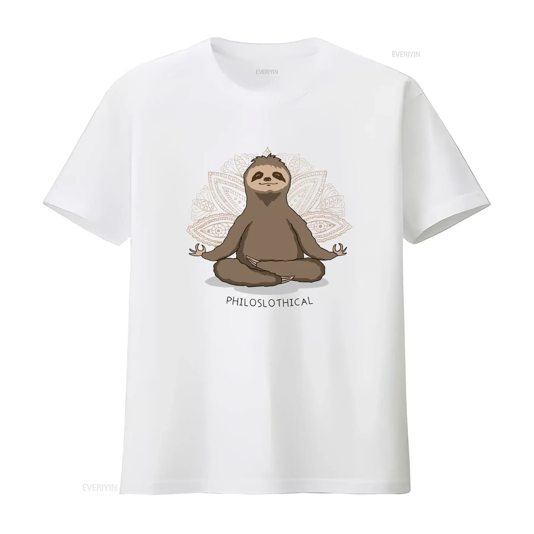 Philoslothical Funny T shirt Hot Yoga Sloth Meditate Meditation Pilates vintage Washed graphic Soft Versatile homme