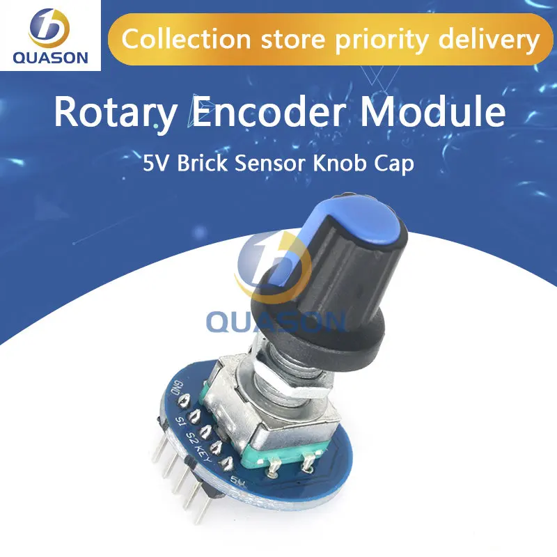 Rotary Encoder Module 5V Brick Sensor Development Round Audio Rotating Potentiometer Knob Cap forArduino