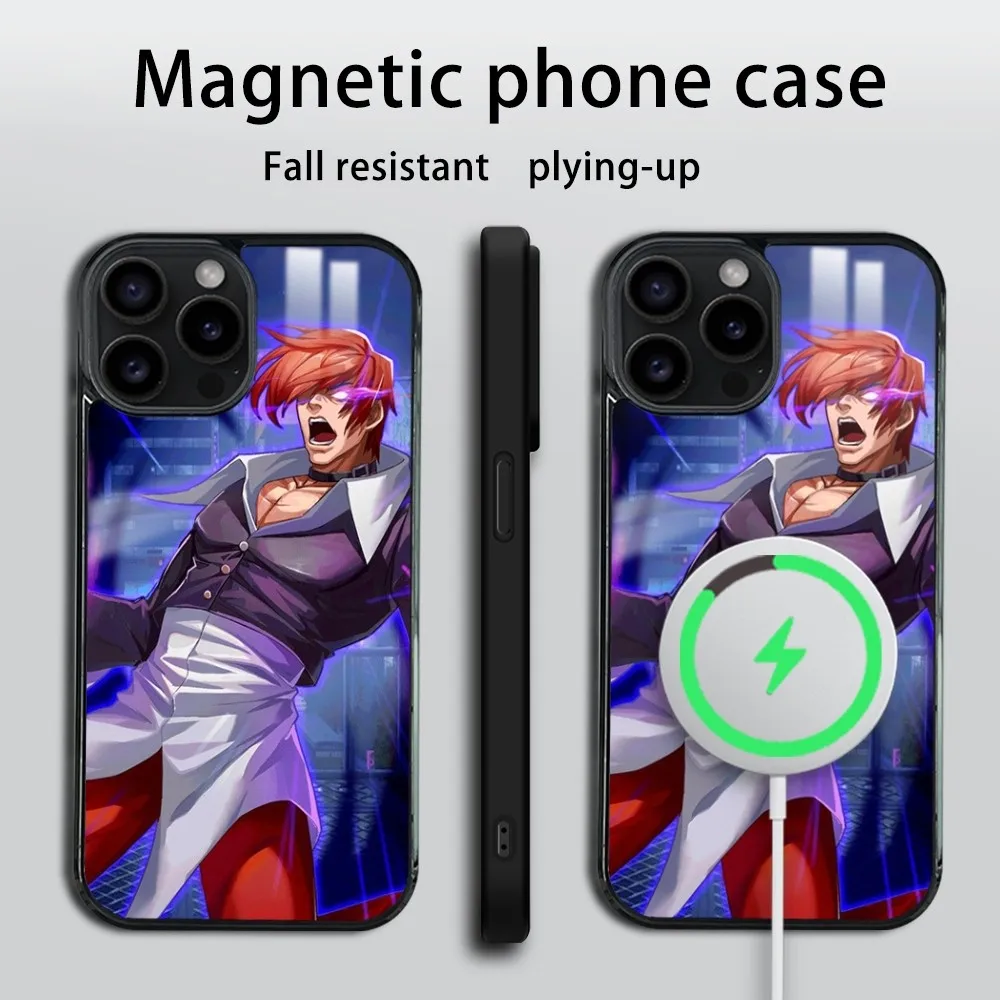 K-King Of Fighters Lori-Yagami Phone Case For iPhone 16 15 14 13 12 11 Pro Max Plus Mini Magsafe Mirror Wireless Magnetic Cover