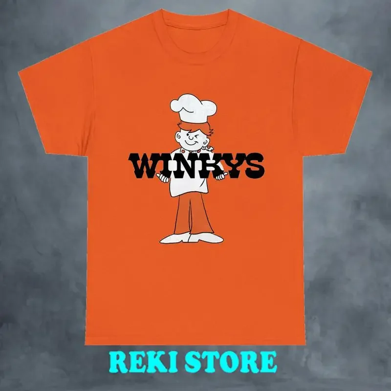 WINKY'S HAMBURGERS Herren-T-Shirt in Orange, Größe S 5XL