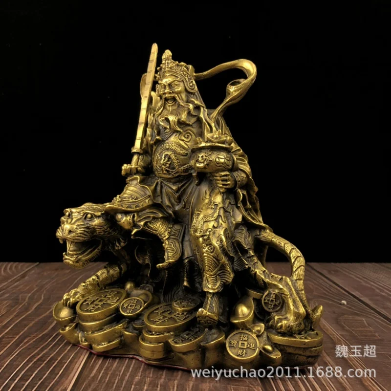 Wholesale Pure Copper Of Figurine Wealth God Riding A Tiger Zhao Gongming Craft Decoration