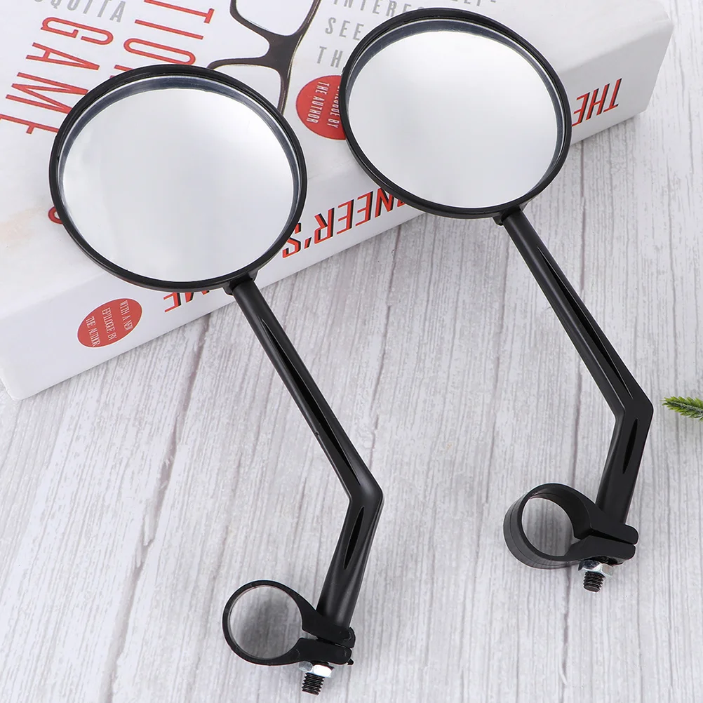

4Pcs Bike Rear View Mirror Safety Convex Mirror 360 Rotating Lightweight Large Lens for Bicycle Handlebars Up to 22Mm Diameter