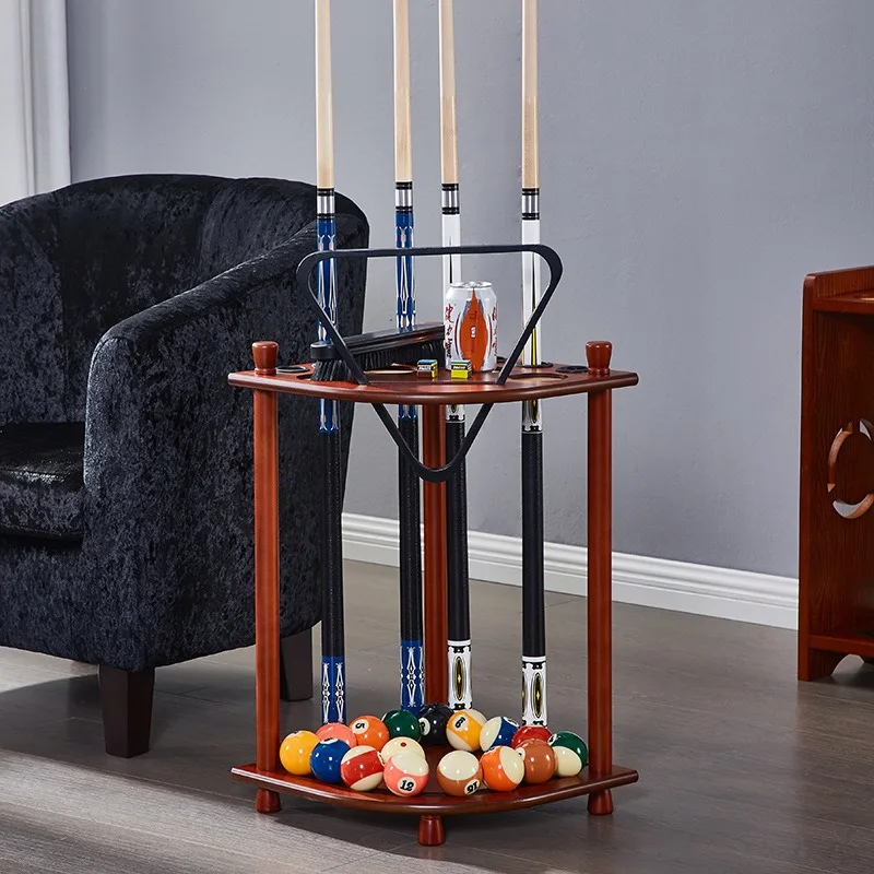 High-grade pool table pool club holder, metal stainless steel club holder, solid wood 6-hole 8-hole 9-hole rack, storage rack