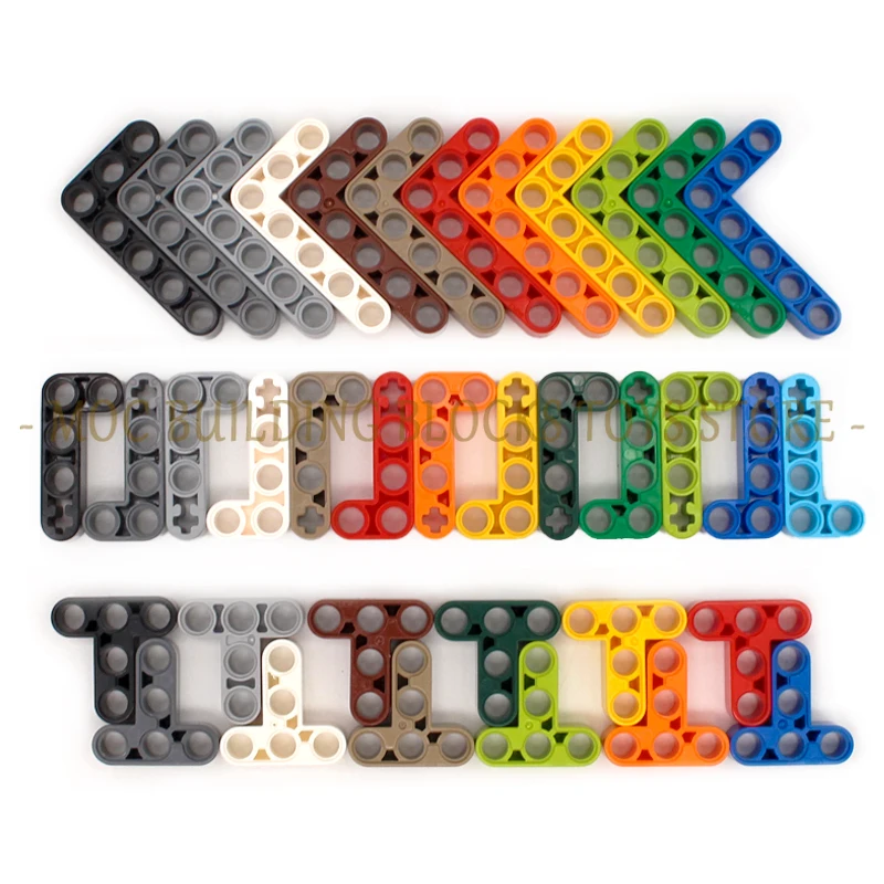 High-Tech Parts 60484 32140 32526 Liftarm Thick T / L-Shape Building Blocks Bricks DIY Mechanical Engineering Accessories Toys