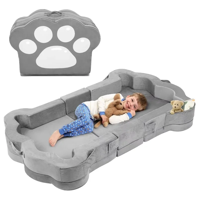 

Portable foldable toddler floor-to-ceiling bed washable cloth cover for children's travel cot in bedroom or living room