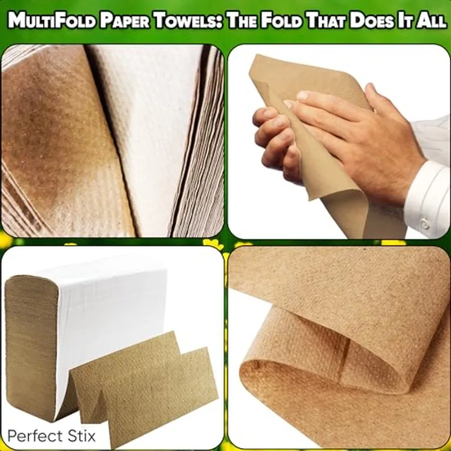 Pacote de toalhas de papel Kraft MultiFold de 2250ct. Total de 500 toalhas