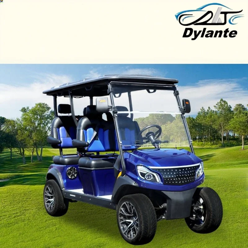 72 فولت بطارية ليثيوم الشارع القانوني الكبار جولف الصيد عربات التي تجرها الدواب مركبة 4/6 مقاعد طويلة التحمل عربة جولف كهربائية لملعب الغولف #2
