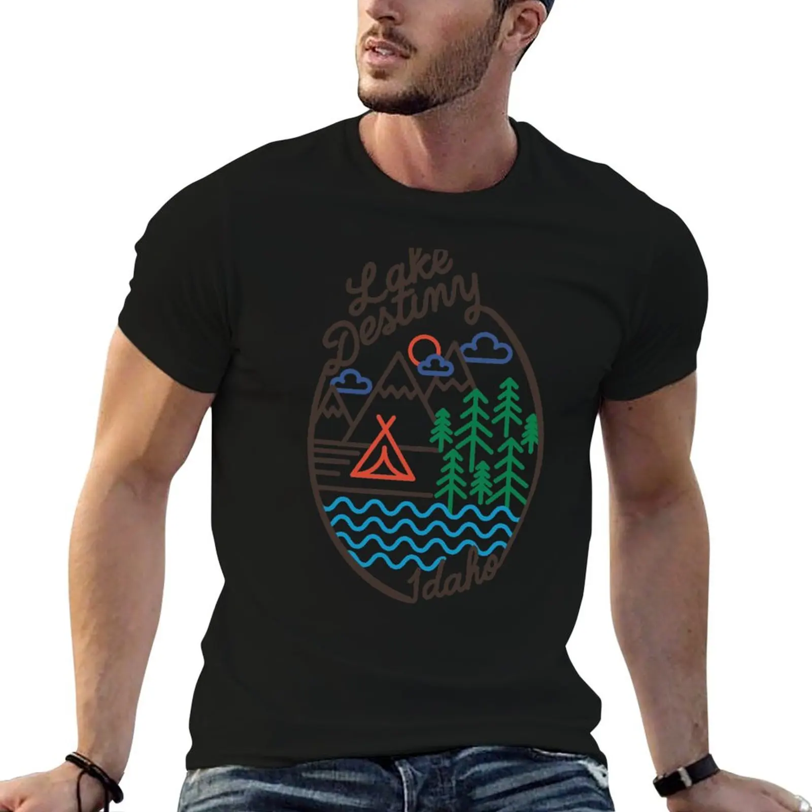 Lake Destiny, Idaho T-Shirt Work Outdoor Tee-shirt à manches courtes