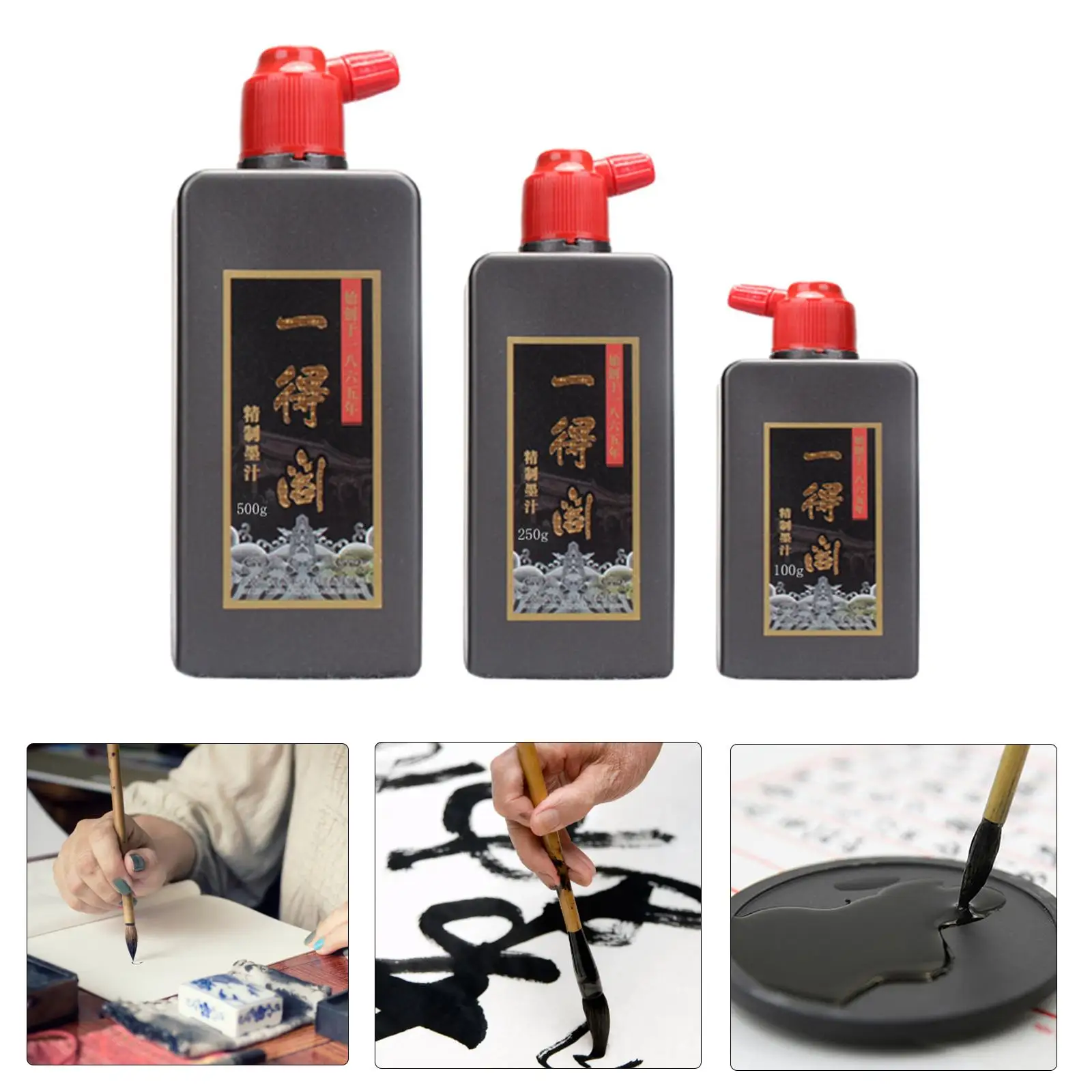 Imagem -03 - Tinta Japonesa Caligrafia Sumi Líquida Pintura Preta Escrita Prática