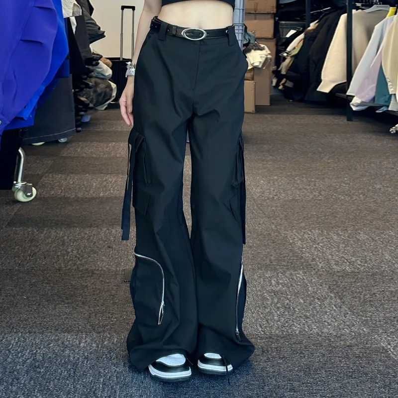 Pantaloni cargo Hip Hop stile americano Donna Y2k Streetwear Pantaloni a gamba larga Pantaloni sportivi larghi moda coreana Pantaloni da jogging Abbigliamento donna