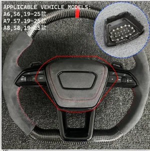 For Audi A1 / A3 / A4 / A5 / A6 / A7 / A8 / Q3 / Q5 / Q7 / Q8 / R8 / TT leather, suede steering wheel covers, horn covers