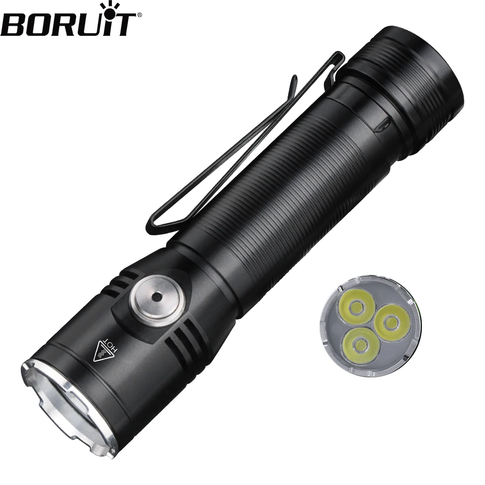 BORUiT-linterna superbrillante ET20 tipo c, recargable, con memoria 18650, impermeable IP67, para acampada y emergencia, 2050LM