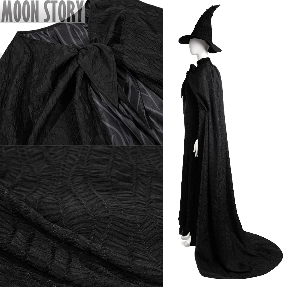 Halloween Carnival Wicked Cosplay Costume Elphaba Witche Dress Black Witch Dress With Cloak Hat Full Set Adult Women