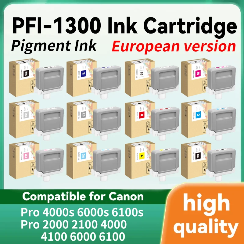 330ML PFI-1300 Compatible Ink Cartridge 8/12colors for Canon Pro 4000s 6000s 6100s-2000 4000 6000 6100 Printer With Chip