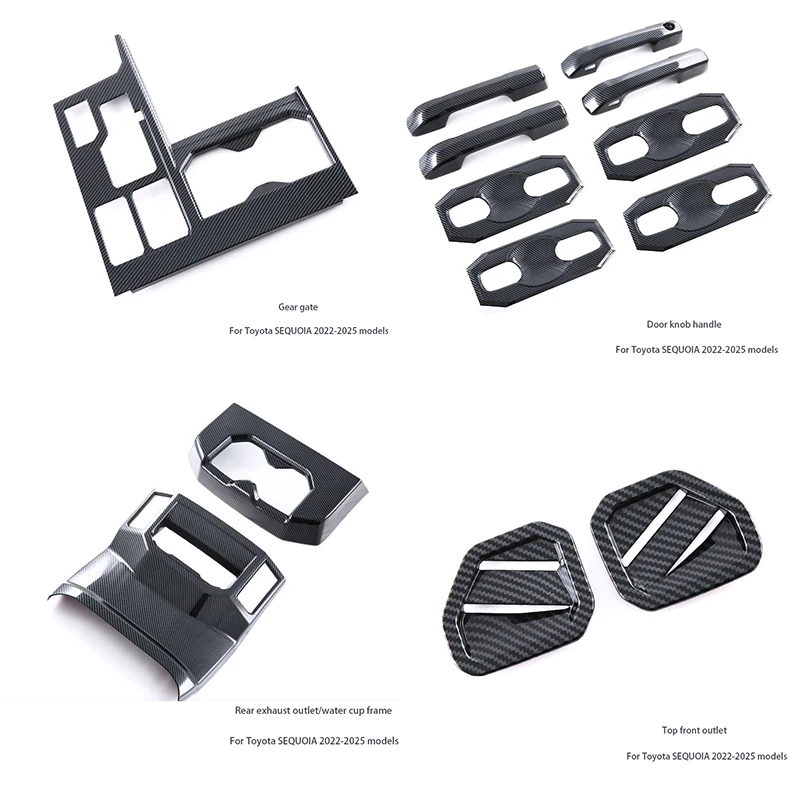 

For Toyota SEQUOIA 2022-2025 Center Console Gear Shift Frame Water Cup Decoration Window Button Frame Panel