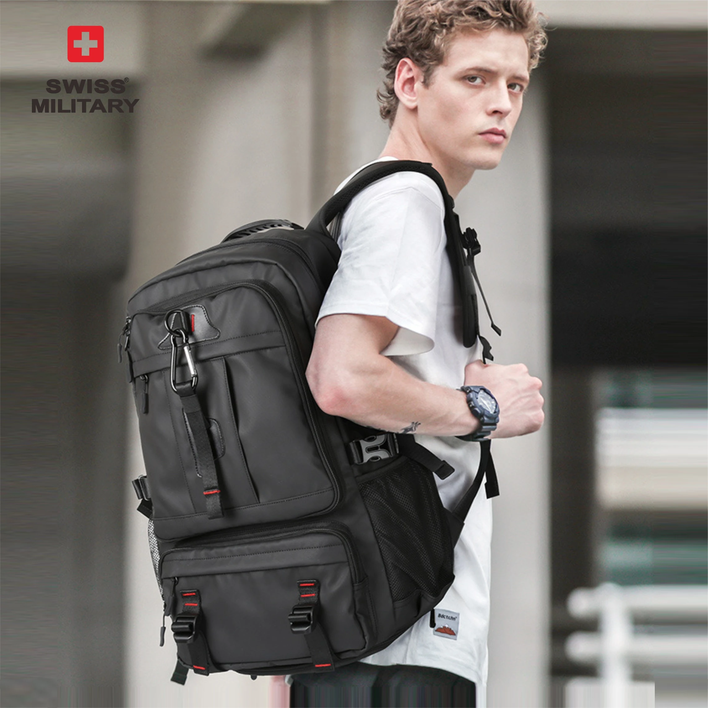 Mochila de viaje impermeable para hombre, bolsa multifuncional antirrobo de gran capacidad, expandible, USB 17,3, para ordenador portátil