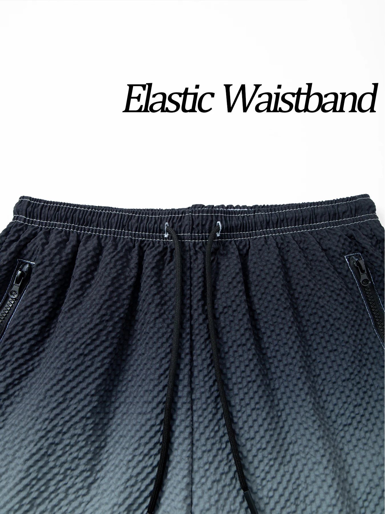 Men's Casual Beach Shorts With Creative Shark Print Lightweight And Breathable Swim Trunks With Zipper Pockets And Mesh Lining