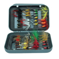 Fly Fishing Assorted Flies Kit Dry and Wet Flies Nymphs Streamers Terrestrials Leeches with Magnetic Fly Box