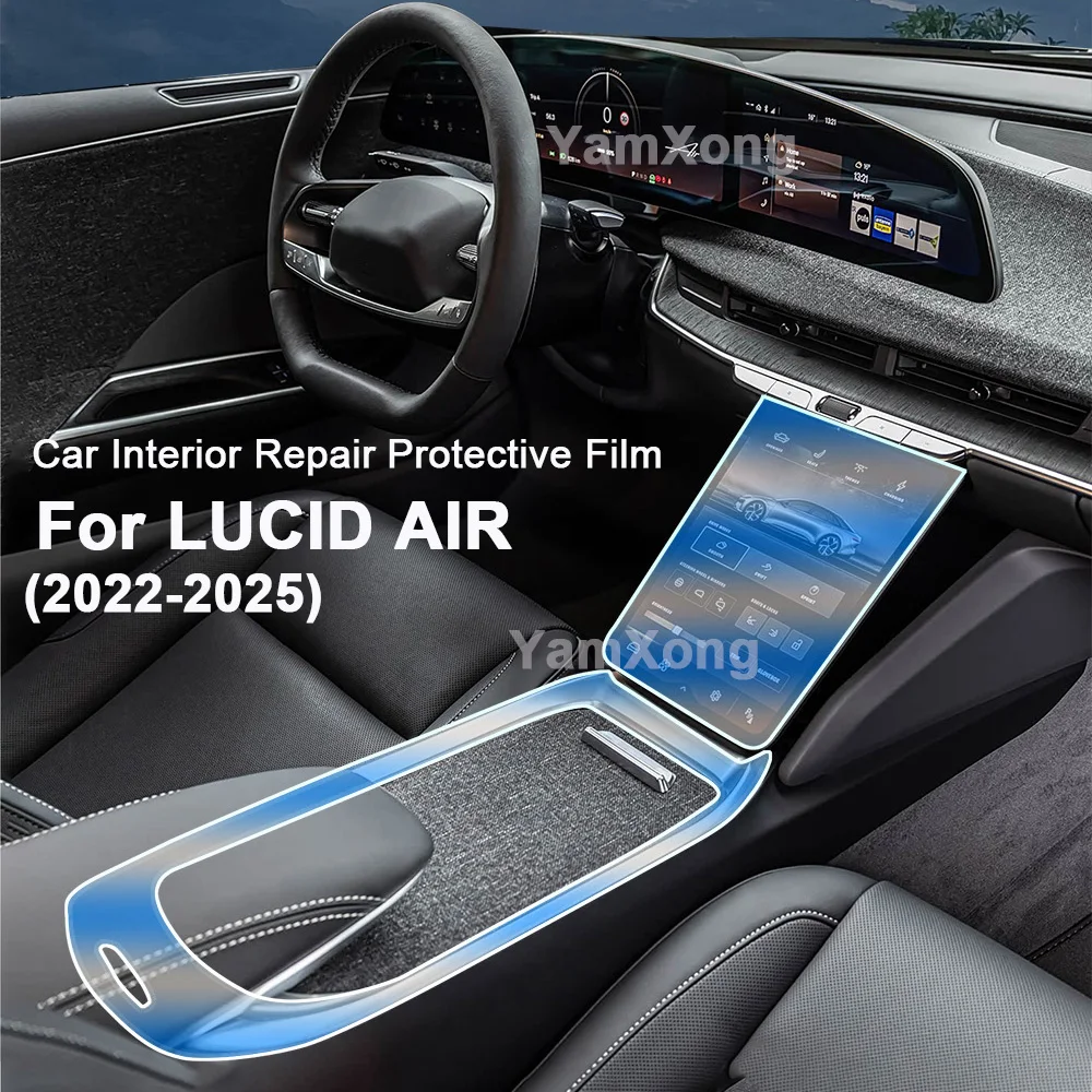 

For LUCID AIR 2022-2025 Center Console Screen Dashboard Anti Scratch Fingerprint Cover Easy Install Car Interior Protective Film