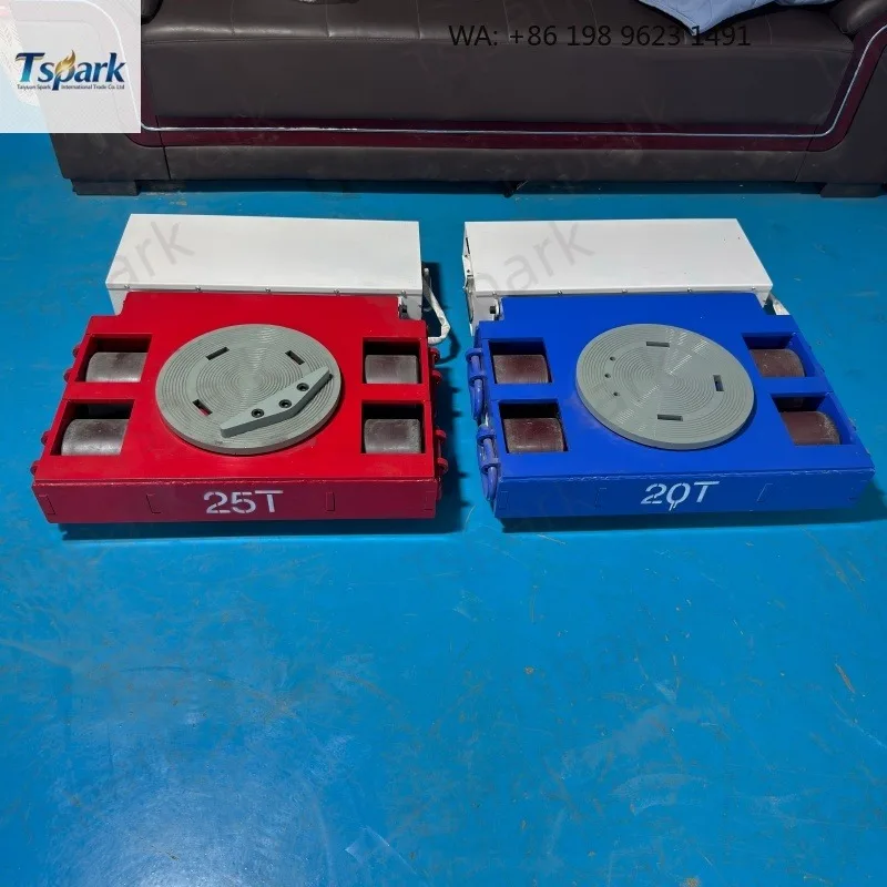 Hydraulic‑Lift‑Auxiliary‑Self‑Propelled‑‑Moving‑Skate‑Dolly, 30‑48‑Ton‑Wireless‑Control‑Factory‑Heavy‑Equipment‑Installation‑Too