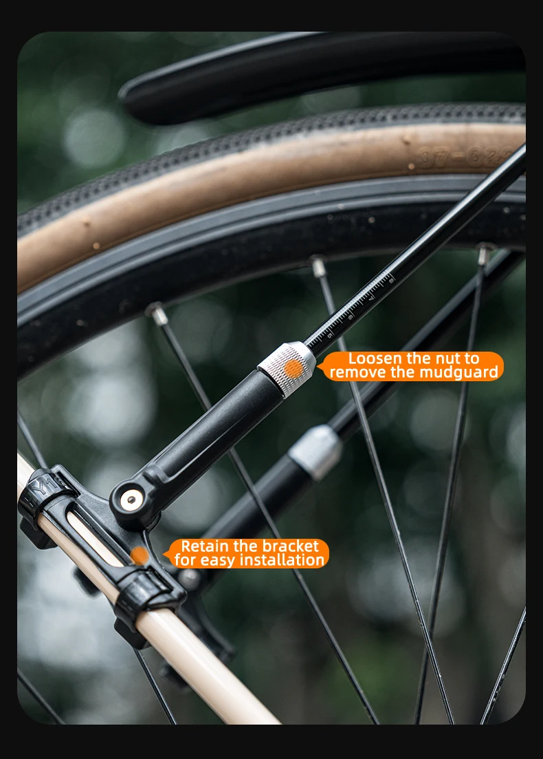 ROCKBROS Fahrrad-Schutzblech aus PP-Weichplastik, robust und widerstandsfähig, geeignet für Straßenfahrräder, Fahrradzubehör. – Detail 11