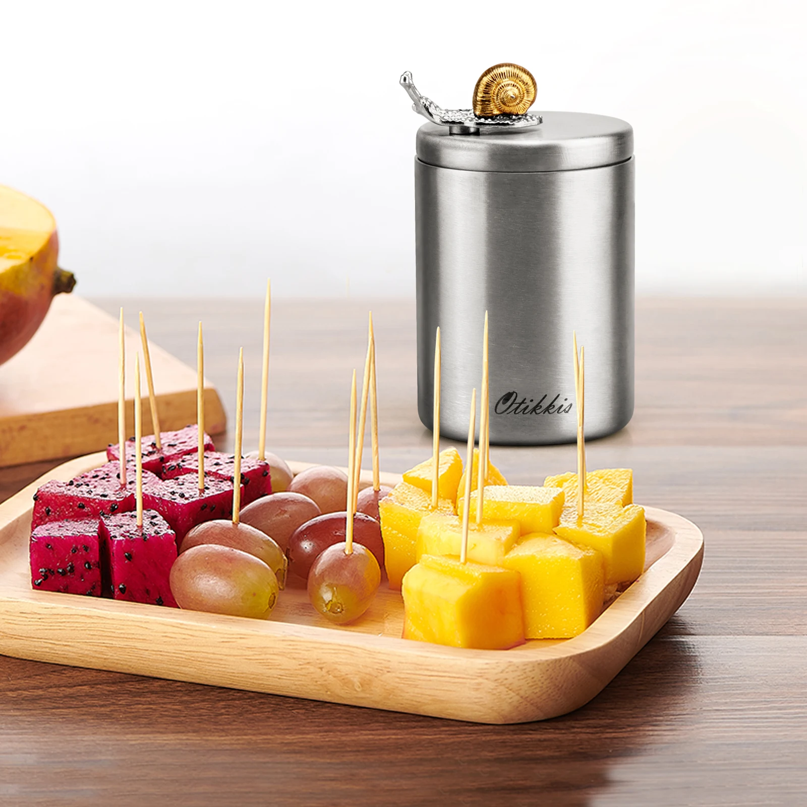 Creative Dust-proof  Stainless Steel Toothpick Holder Dispenser