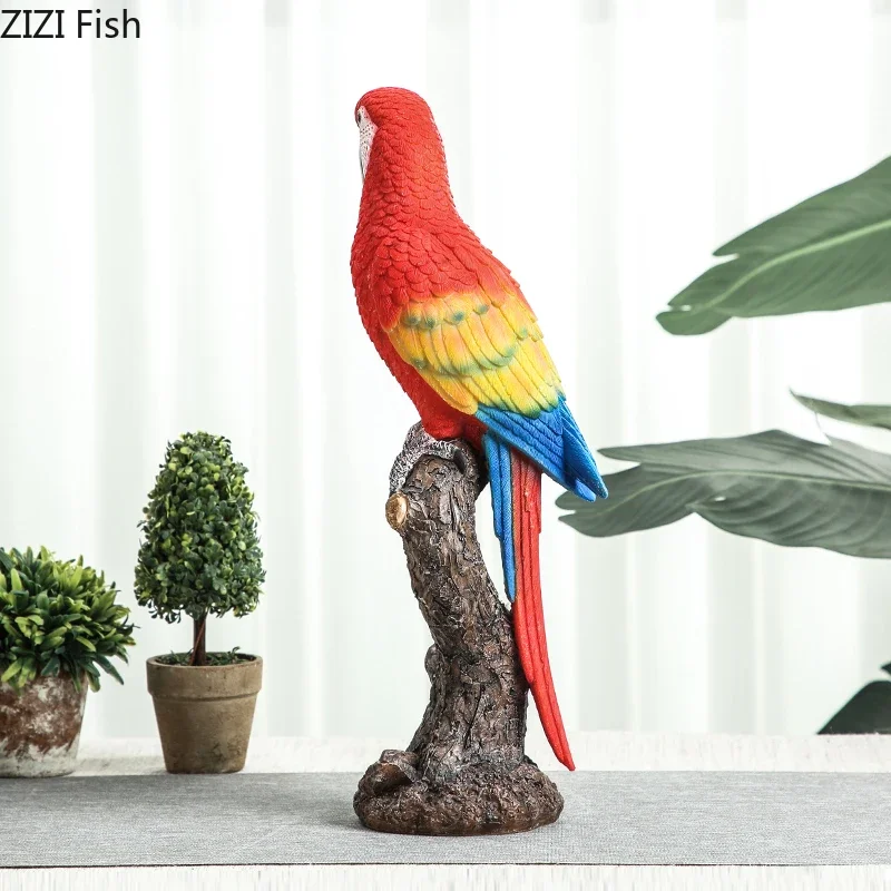 Creativity Simulation Animal Bird Color Parrot Animal Statue Decoration Macaw Handicraft Furnishings Modern Home Decoration