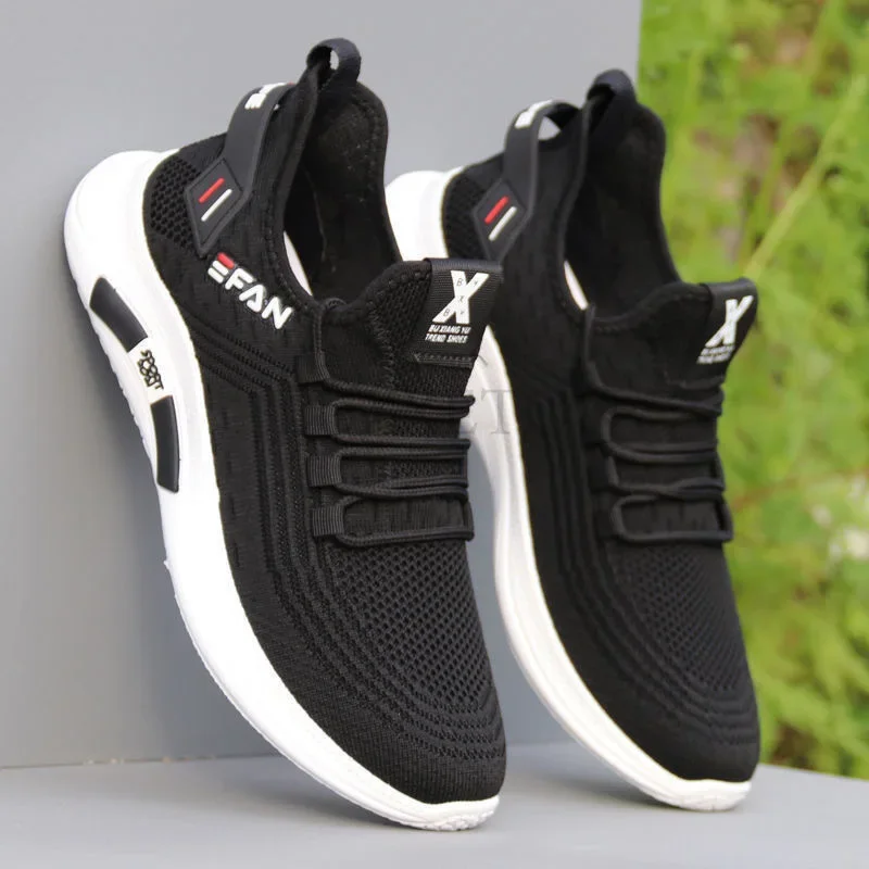 Spring White Casual Shoes Breathable Non Slip Walking Sneakers Men Shoes Outdoor Comfortable Fashion Lace Up Running Shoes