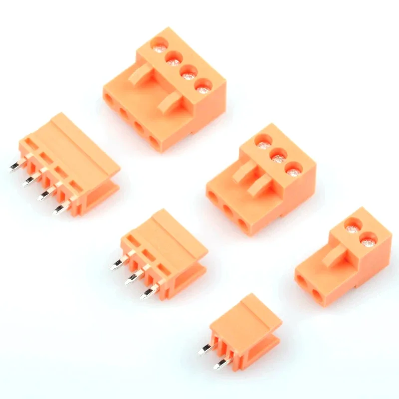 5 Sets HT3.96 3.96mm Pitch 2P-8Pin PCB Screw Terminal Block 300V 10A for Industrial Control Equipment