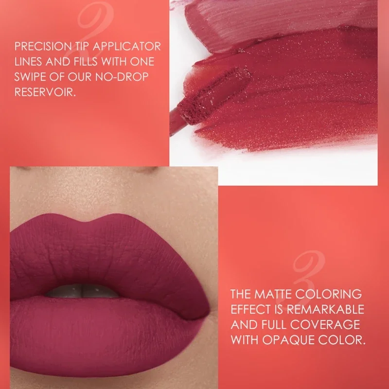 Set lucidalabbra e matite per labbra in 2 pezzi, tazza antiaderente con finitura opaca, colore labbra a lunga durata e combinazione di matite, perfetto per le labbra definite