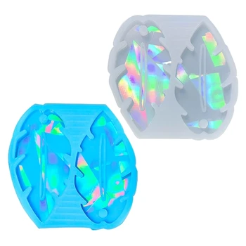 Brinco em forma de folha Molde de silicone Molde de resina epóxi de cristal Molde de resina