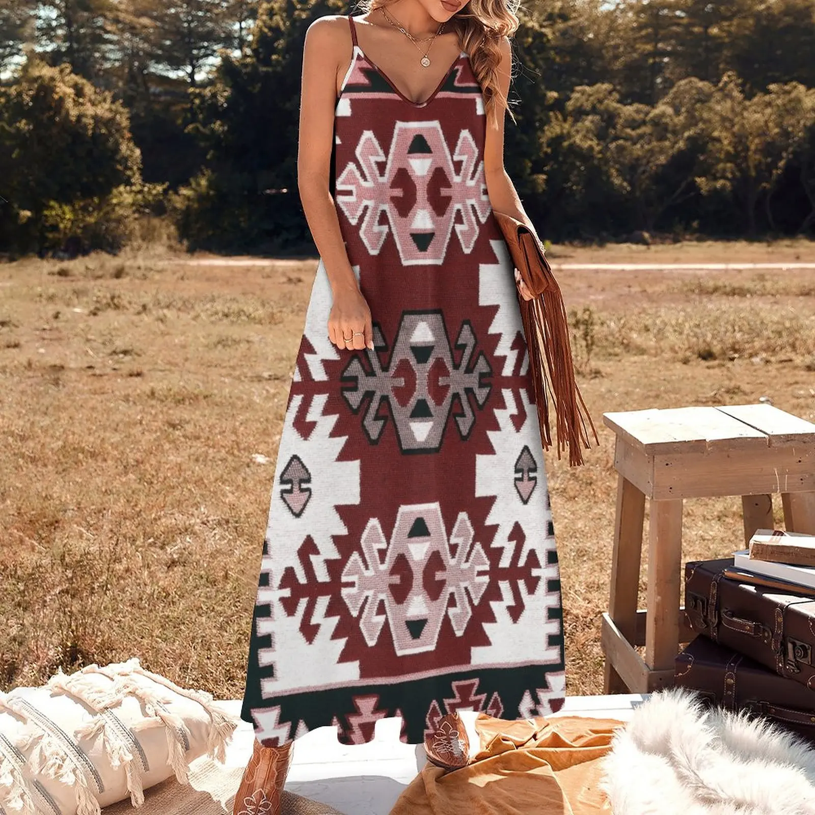 Boho Pattern, Kilim rug Sleeveless Dress Women's dresses dress for women 2024 party dress women elegant luxury