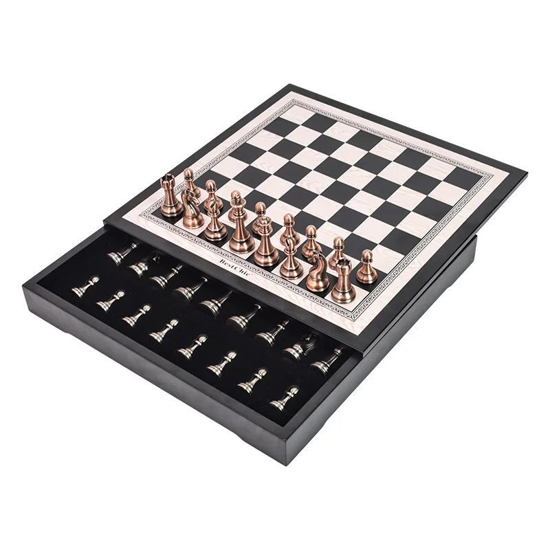 Deluxe Luxury Large Size Metal Customizable American Chess Children's Chess Game Set for Gift