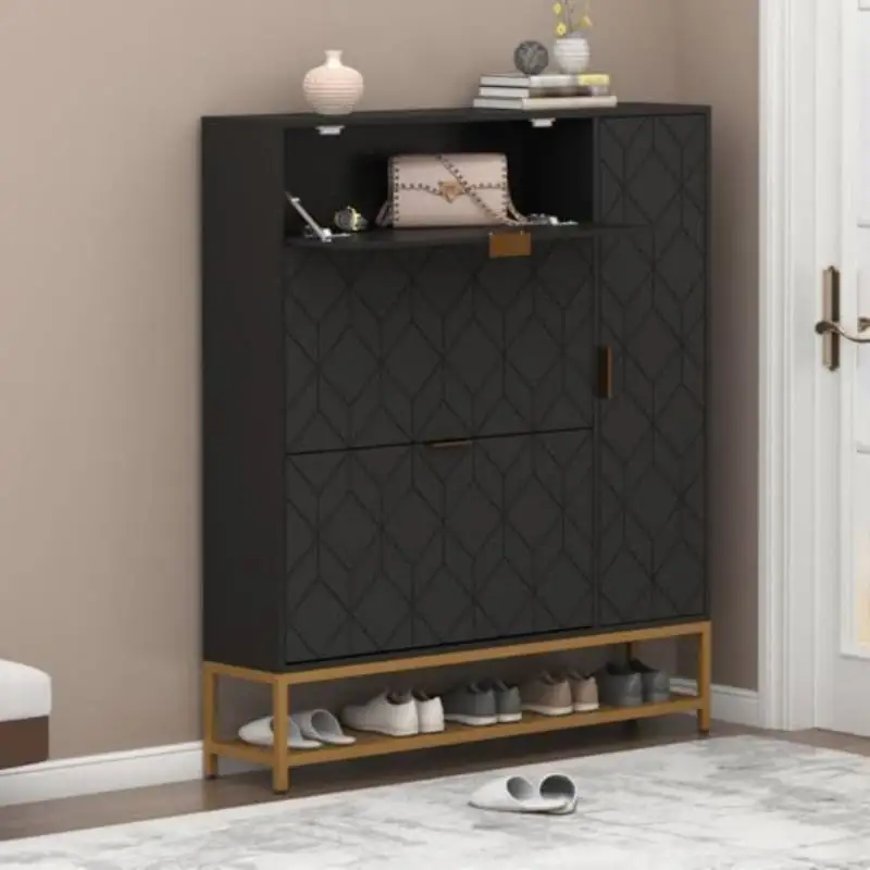 

Modern Dustproof Shoe Cabinet Nordic Black Italian Luxury Entryway Shoe Cabinet Living Room Storage Schuhschrank Furniture Home