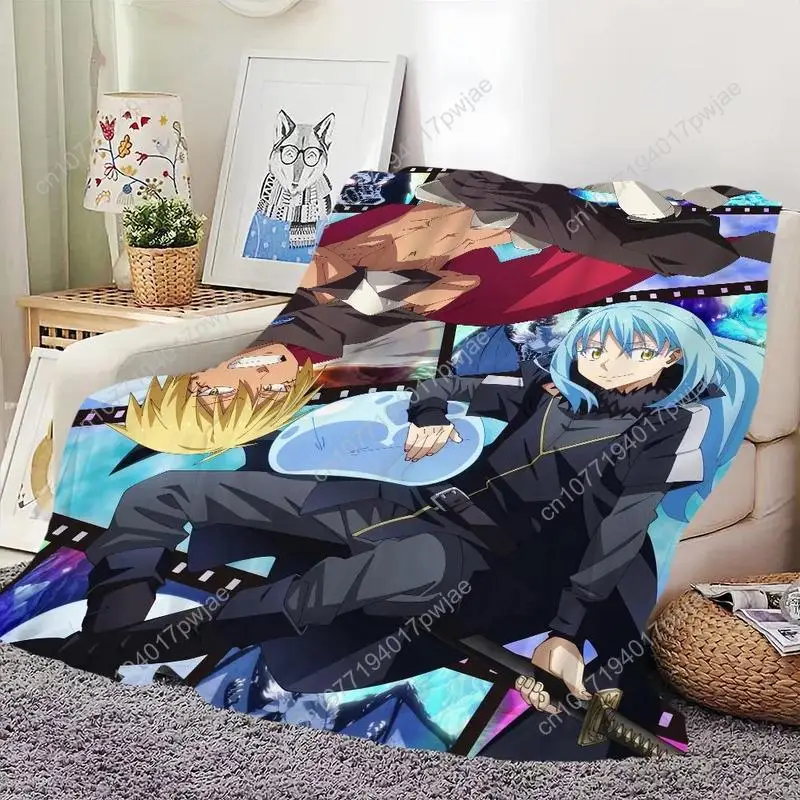 That Time I Got Reincarnated as a Slime themed plush blanket soft for office or bedroom naps; an ideal birthday gift.