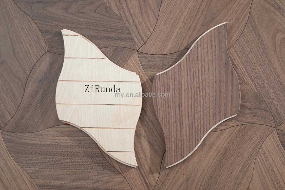 カスタマイズされた15mmの不規則な曲線デザインの六角形模様の木製床