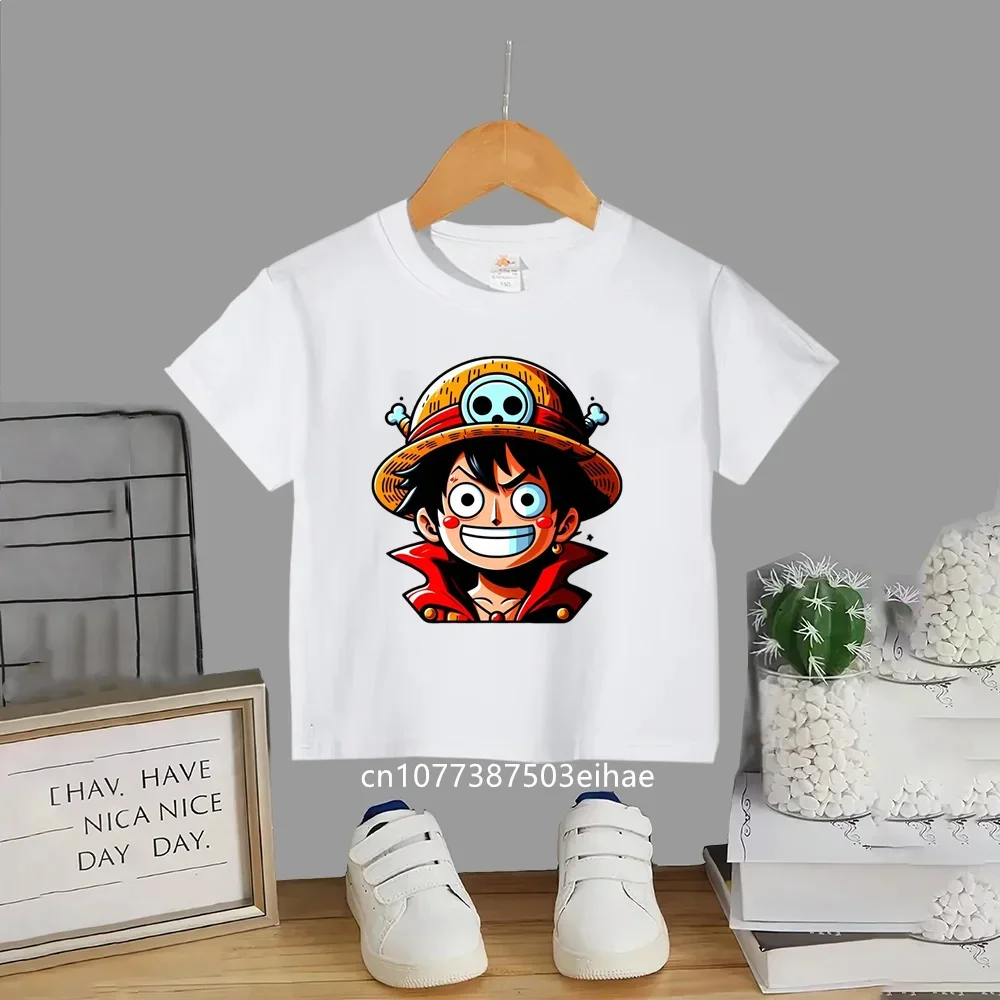 

Cute One Piece Anime Printed Kids Cotton T-Shirt 2026 Summer, Fashion Casual Soft Lightweight Tee for Boys Girls 3-14 Years Old