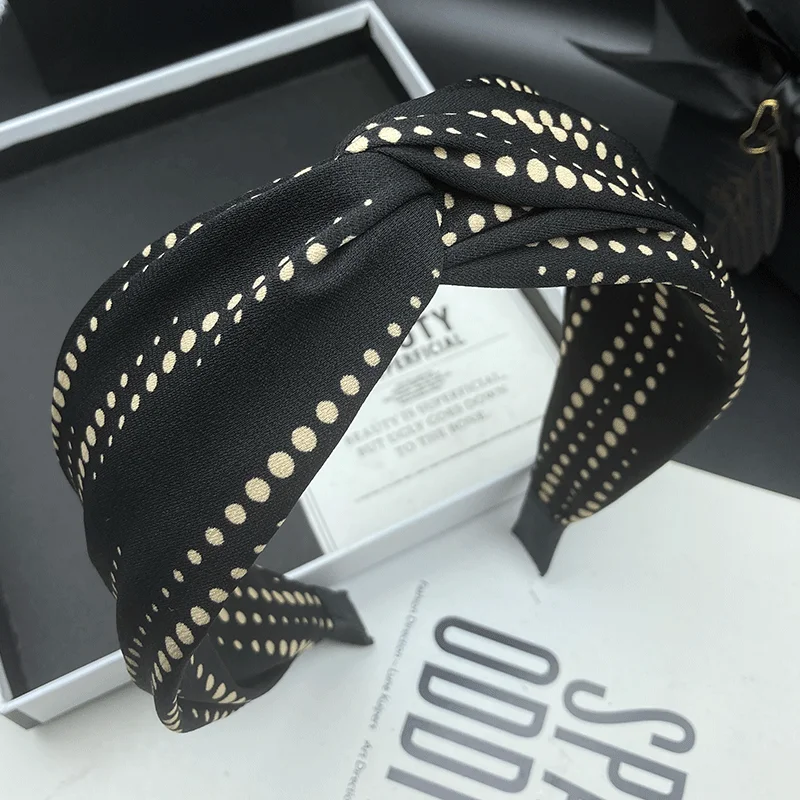 

Ретро-заколка для волос из ткани, женская повязка на голову с высоким выступом, простая повязка-резинка для взрослых, широкая компрессионная повязка на голову