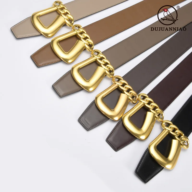 Retro new wide leather belt for women to decorate suit with skirt coat sweater windbreaker personality black waist seal