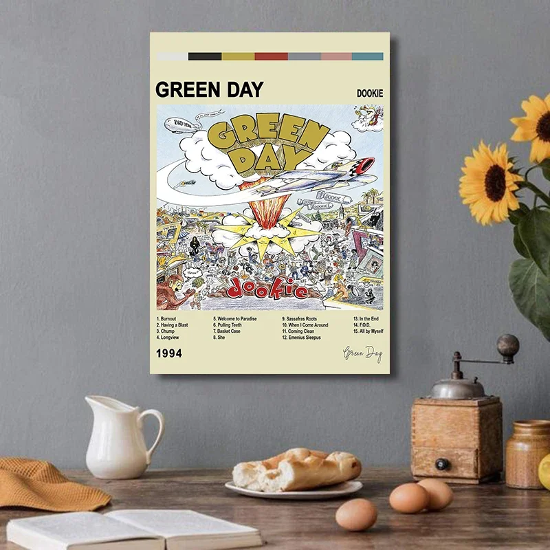 Modern Pop Wall Art Green Day Music Rock Band HD Canvas Oil Painting Poster Prints Home Bedroom Living Room Decoration