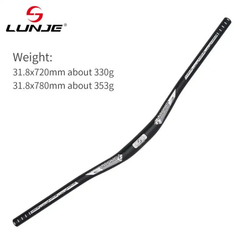 LUNJE Bike Handlebar Aluminum Alloy Mountain Bike Swallow Handle Horizontal Off-road 720/780mm Downhill Handlebar Parts