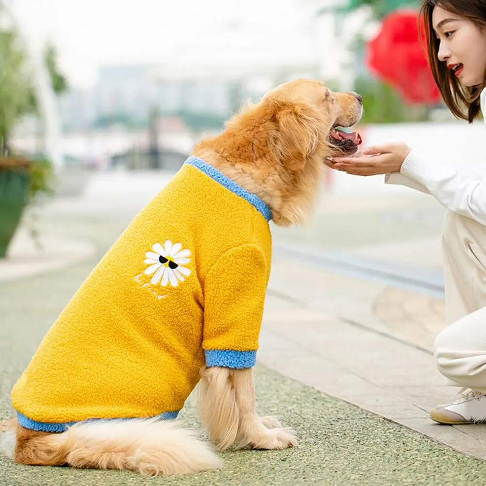 Pet Clothing Comfortable Warm Pet Winter Pullover Cartoon Pattern Bright Color Stylish Dog Clothes Pet Supplies