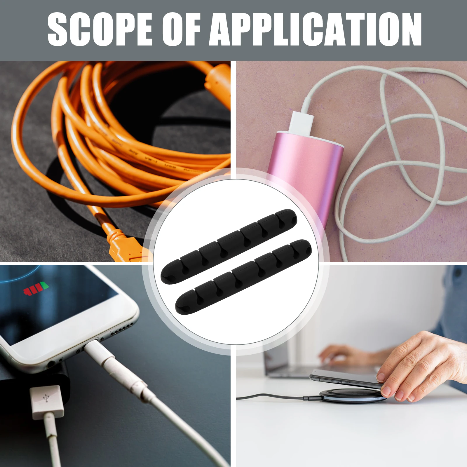 

2 Pcs Indoor Desktop Cable Organizer Cord Clips for Pink Office Management Adhesive Hooks Hanging