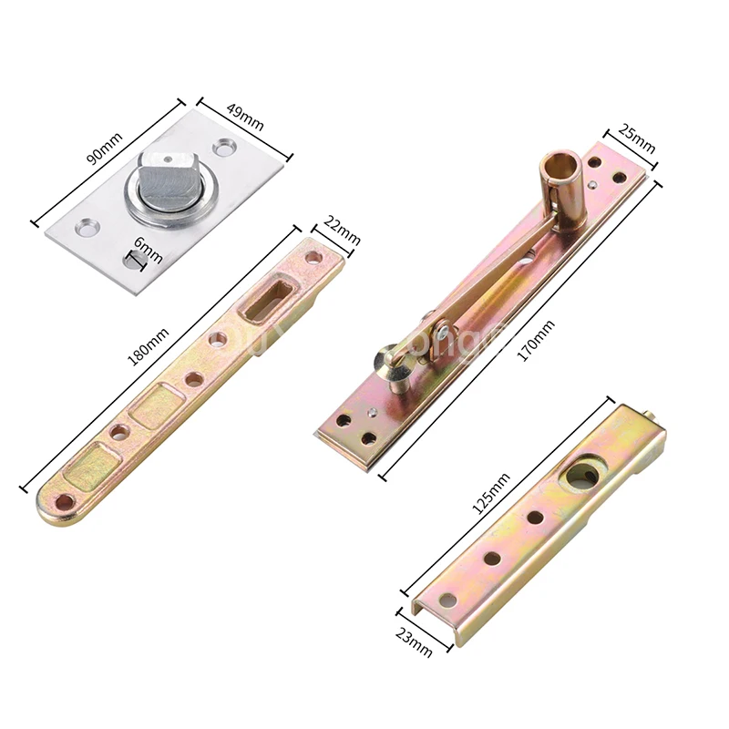 Brand New 1Set Heavy Door Pivot Hinges 360° Freely Rotary Invisible Hidden Door Hinges Install Up and Down Load-bearing 100KG