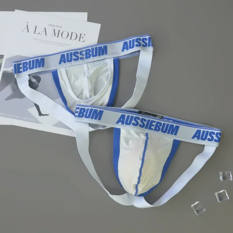 Aussiebum nowe męskie wycięcie z tyłu mała siateczka niski wzrost seksowne majtki młodzieżowe podwójne stringi