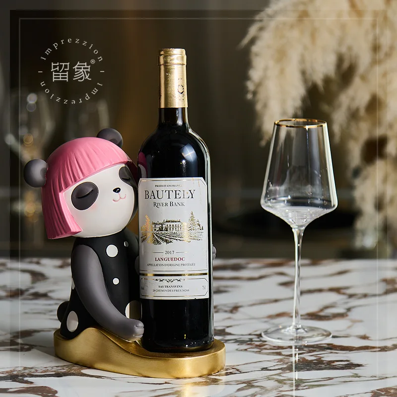 

Panda wine rack decoration interval decoration living room TV cabinet Wine cabinet Dining room side cabinet Housewarming gift