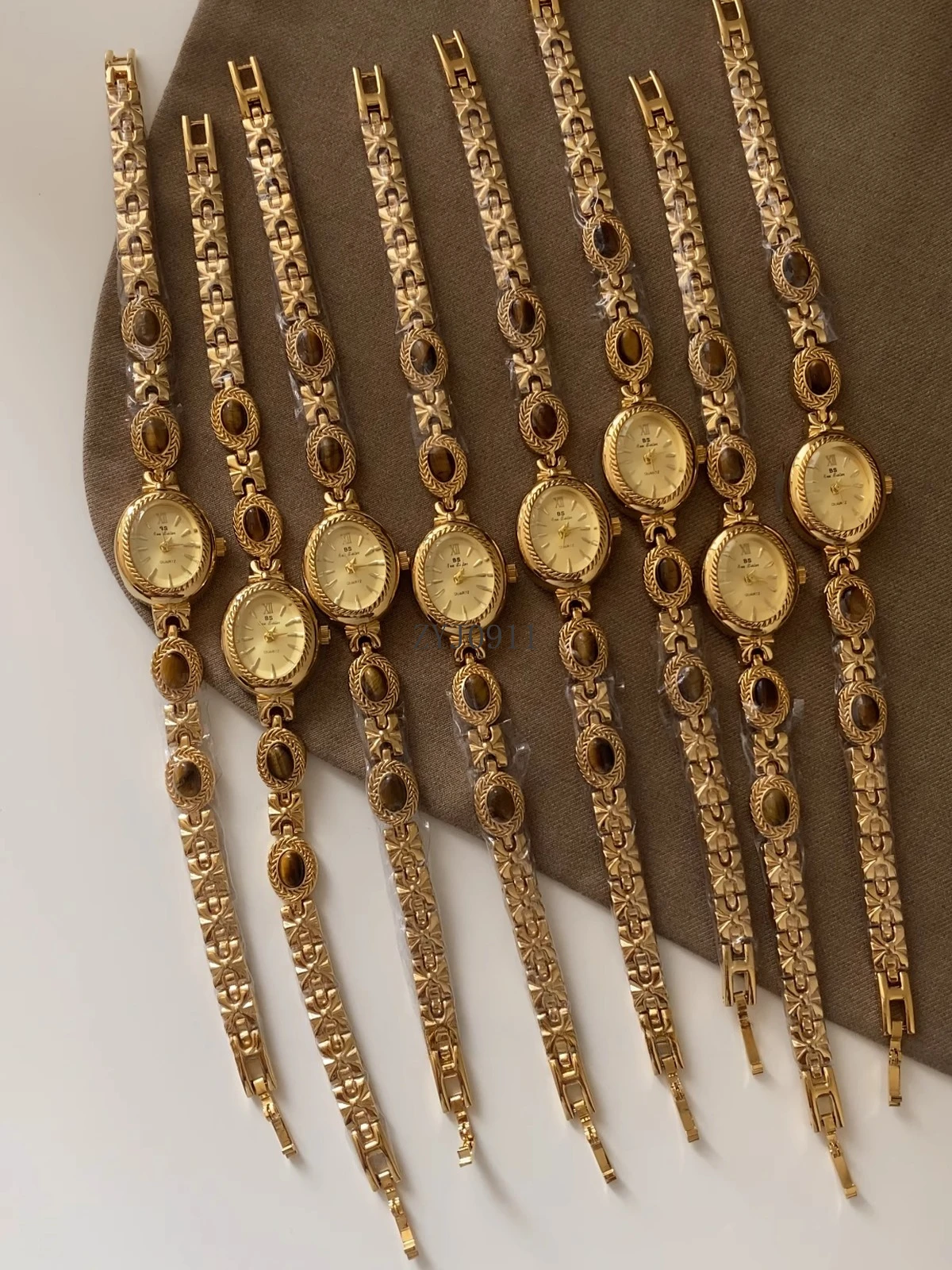 Y Мини Тигровый Глаз Камень Ниша Легкие Роскошные Ретро Изысканные Модные Темпераментные Женские Часы Премиум 05