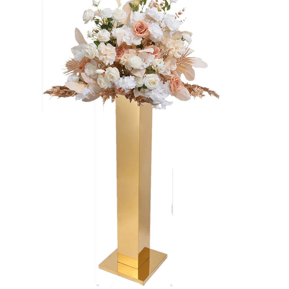 

10 PCS/ Lot Flower Road Lead Metal Pillar Wedding Table Centerpieces Event Party Vases Home Hotel Decoration