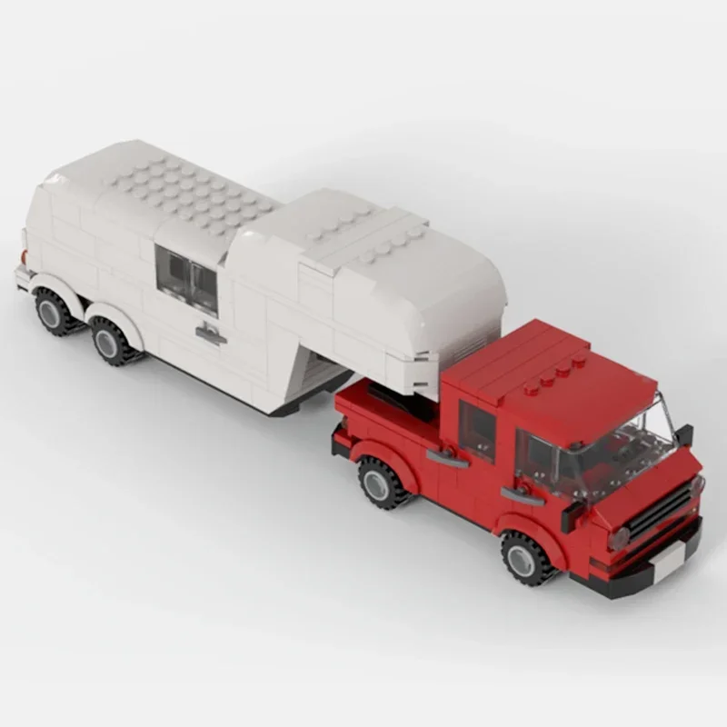 Décennie s de construction de modèle de véhicule de ville, briques modulaires MOC, camion T3 avec technologie de remorque, assemblage de bricolage, cadeaux de Noël, ensembles de jouets